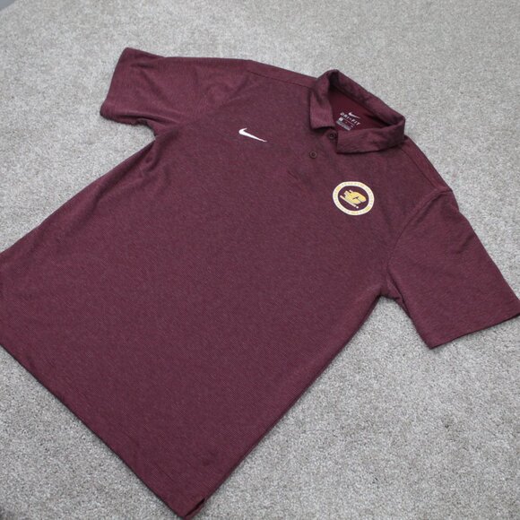 Nike Central Michigan Polo Shirt Men Small Red CMU Dri-Fit Short Sleeve Pullover - Picture 3 of 11